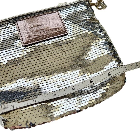 Coach Poppy Pop Disco Crossbody Bag Silver Sequins NWT - Picture 12 of 15
